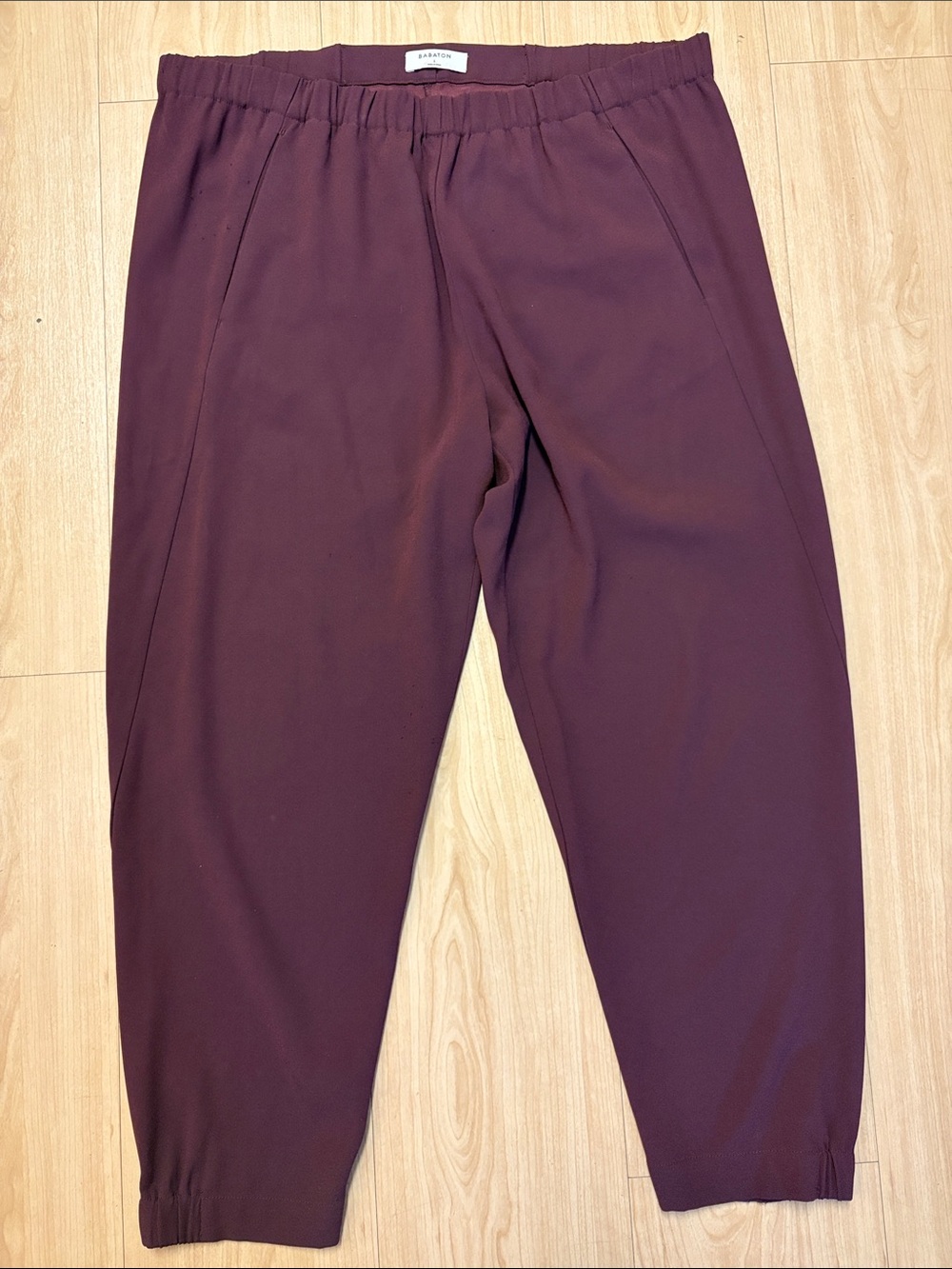 Burgundy Elastic Waist Trousers